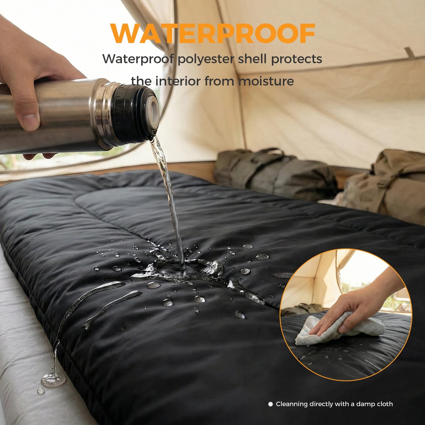JHK Double Sleeping Bag With Pillow For Adults Three Season Lightweight