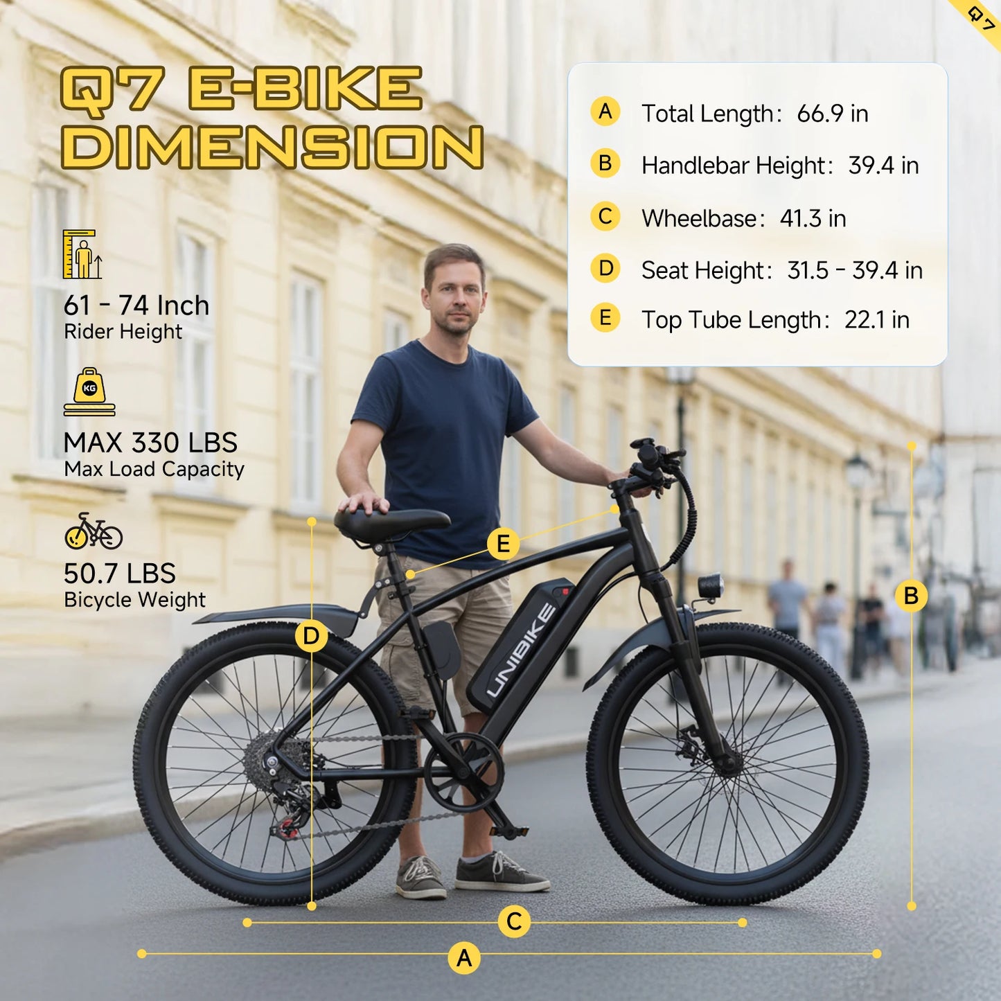 EOEOTWO Electric Mountain E-Bike Q7 750W Removable Battery