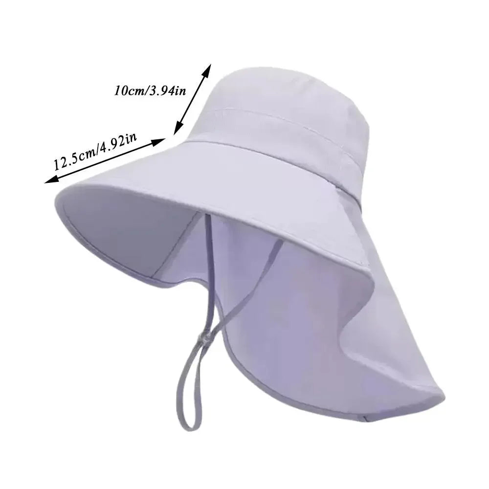 Outdoor UV Neck Flap Fisherman Wide Brim Sun Hat Unisex