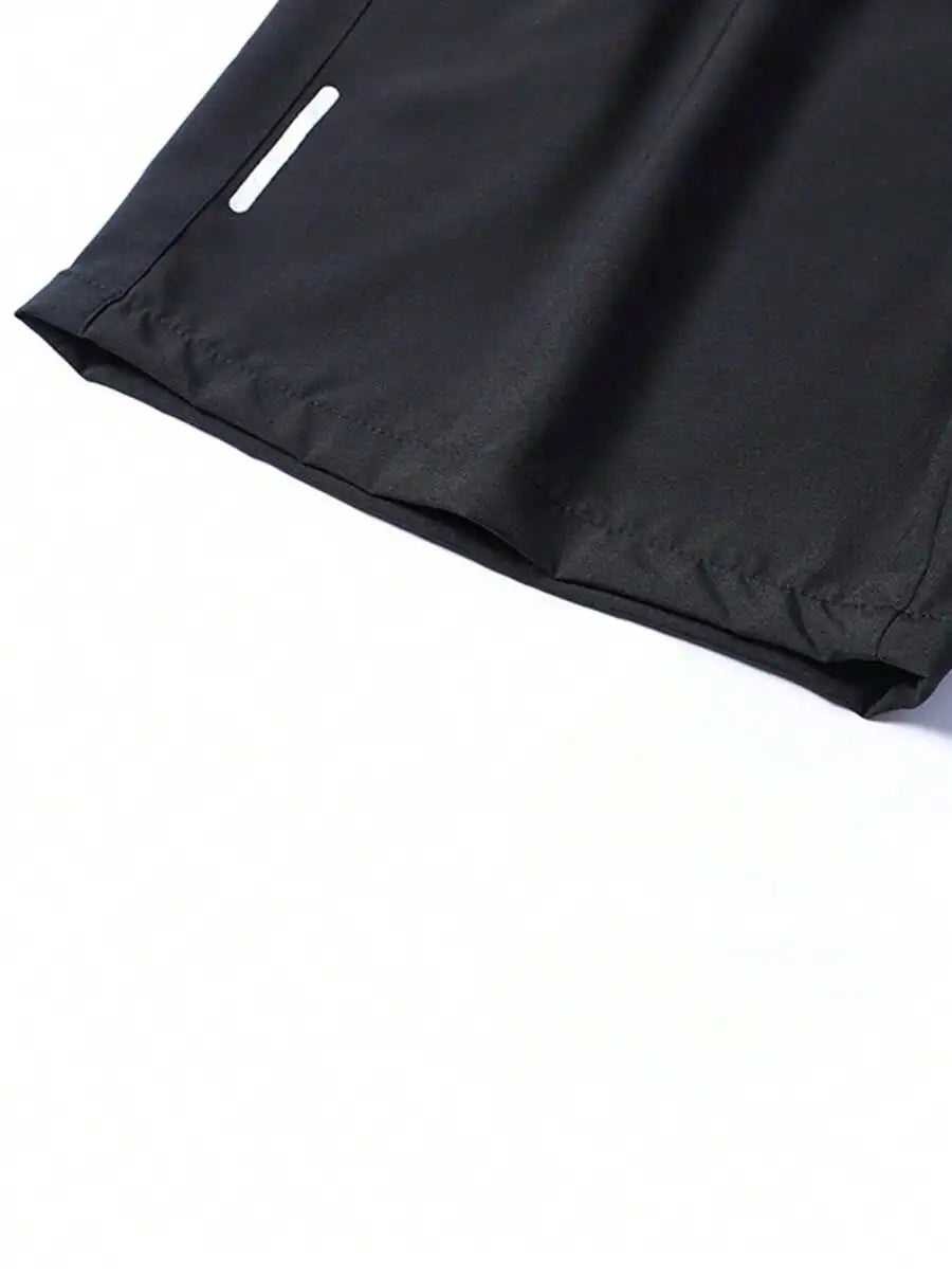 Men's Summer Drawstring Sports Shorts Breathable Quick Dry Zipper Pockets