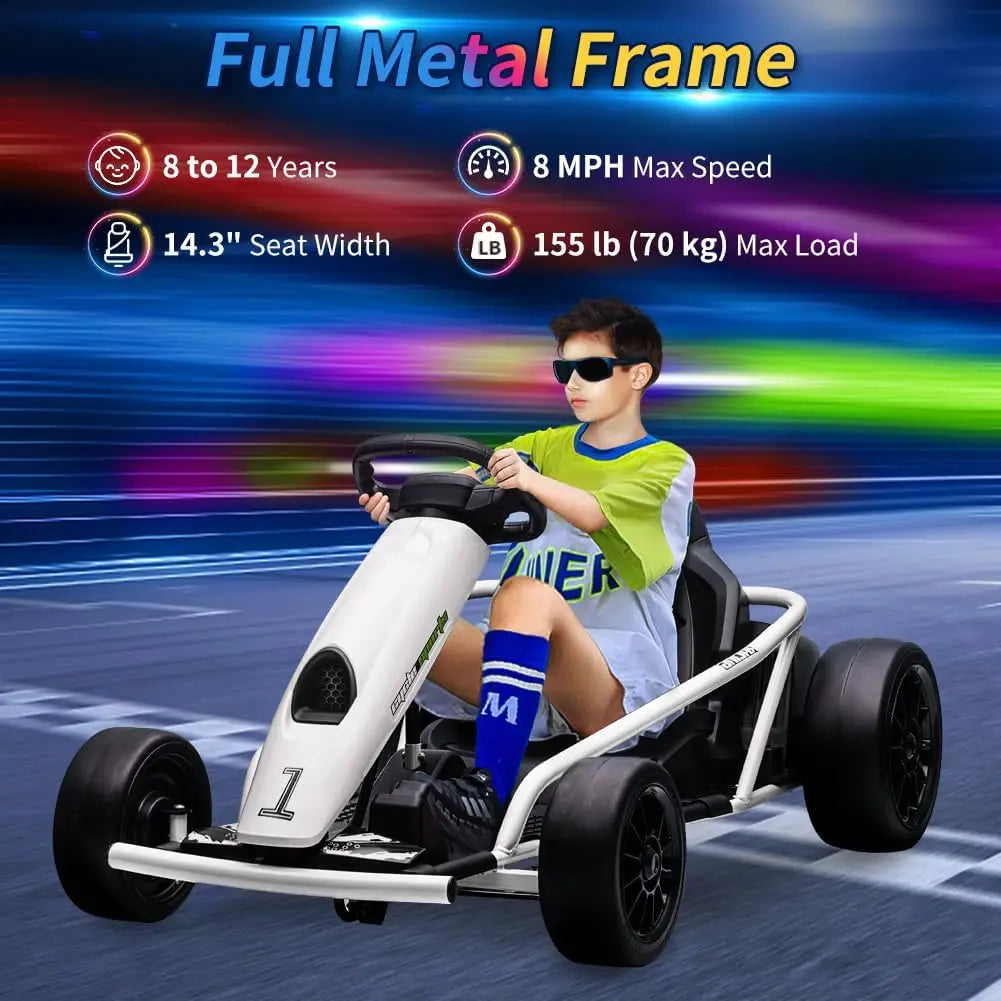 HiMISS Riding On GoKart 24V Dual 300W Motors Teens