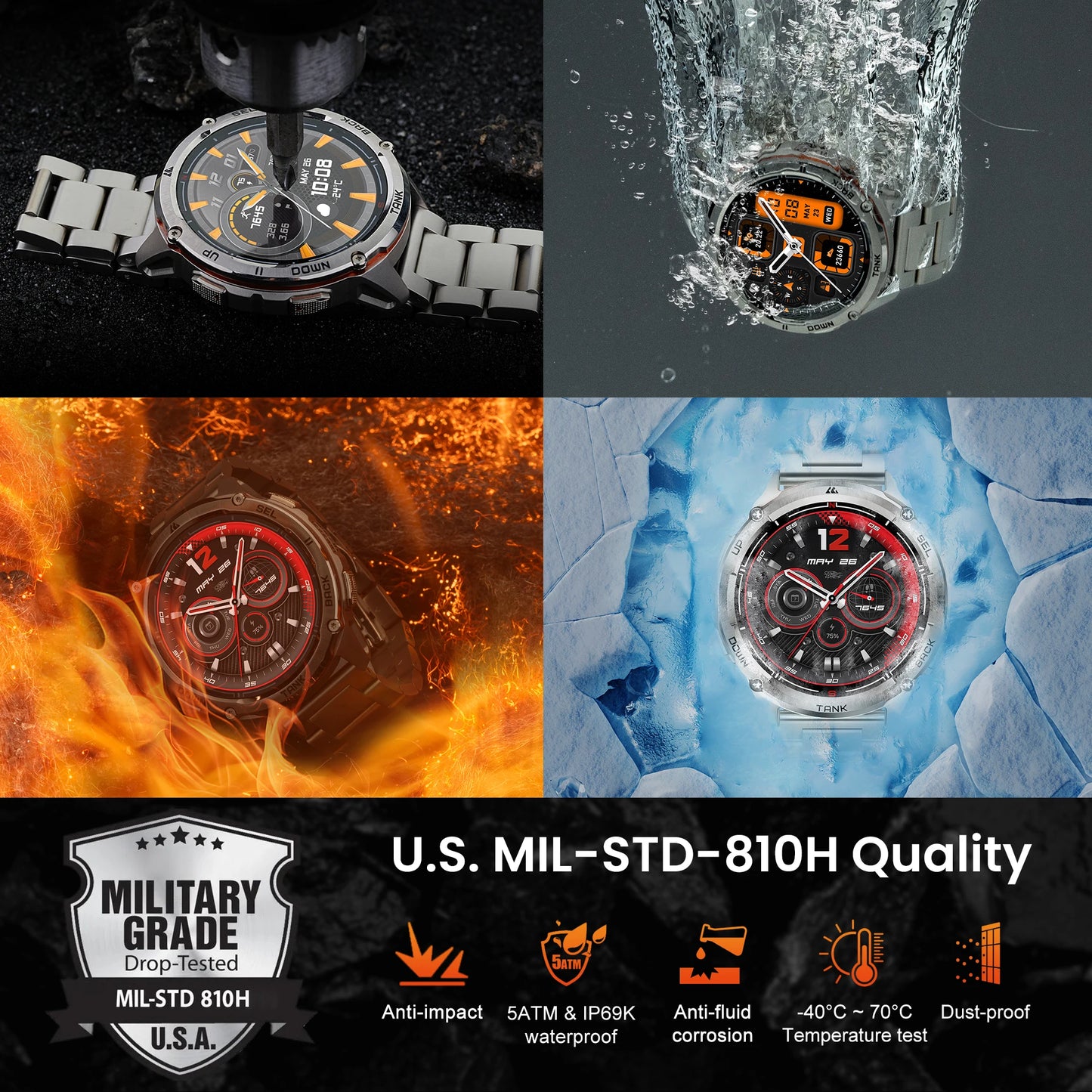 KOSPET Tank T3 Ultra 2 GPS Smartwatch With Barometer Altimeter