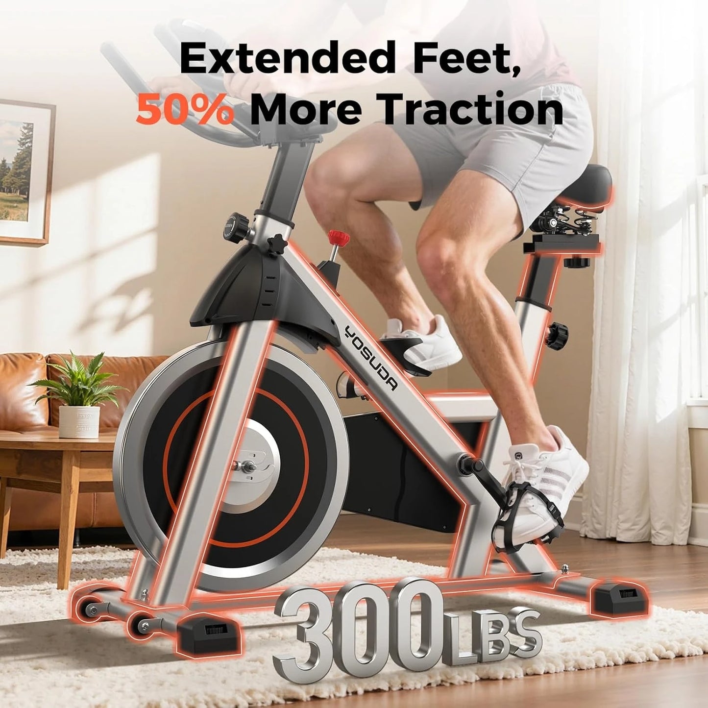 YOSUDA Exercise Bike With App Bluetooth Connectivity Magnetic Resistance