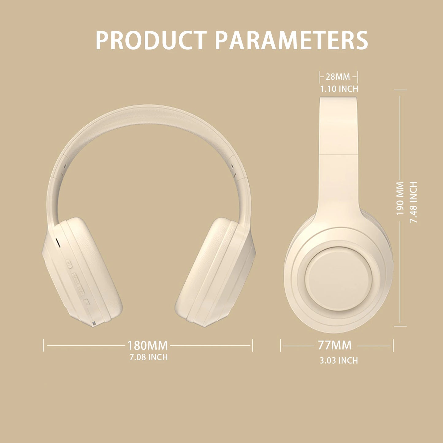 Odelettevcy Wireless Bluetooth Over Ear Headphones With Mic Noise Cancelling