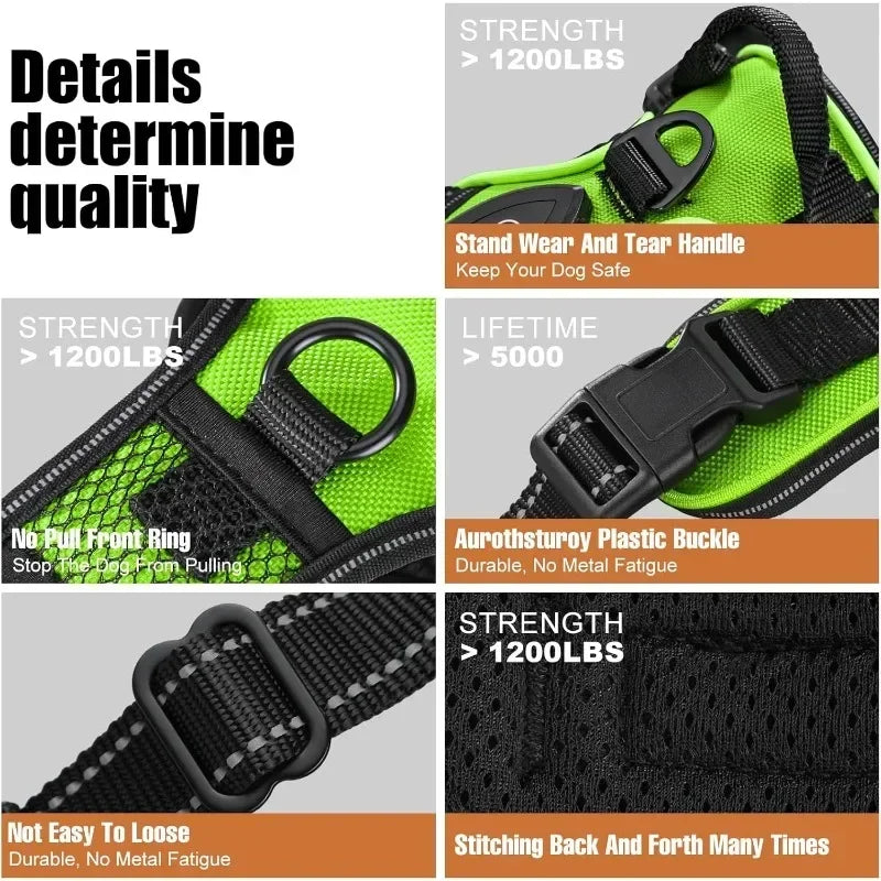 Rechargeable LED Luminous Dog Harness No Pull Adjustable Vest