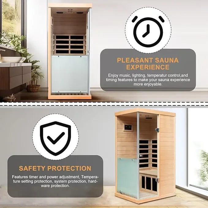 One Person Far Infrared Indoor Sauna With Bluetooth Speakers