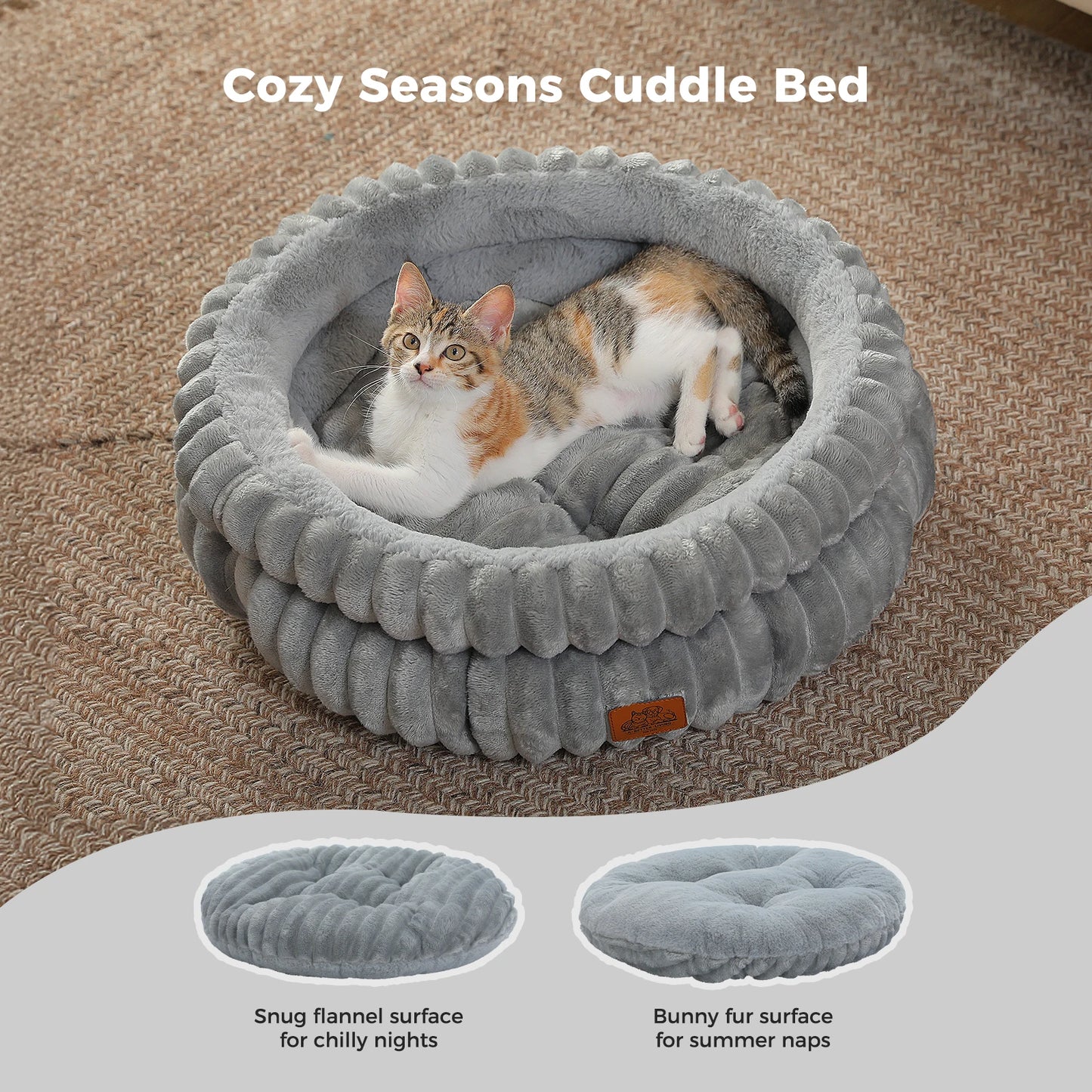 PAWZ Road Round Pet Bed for Dogs and Cats Washable