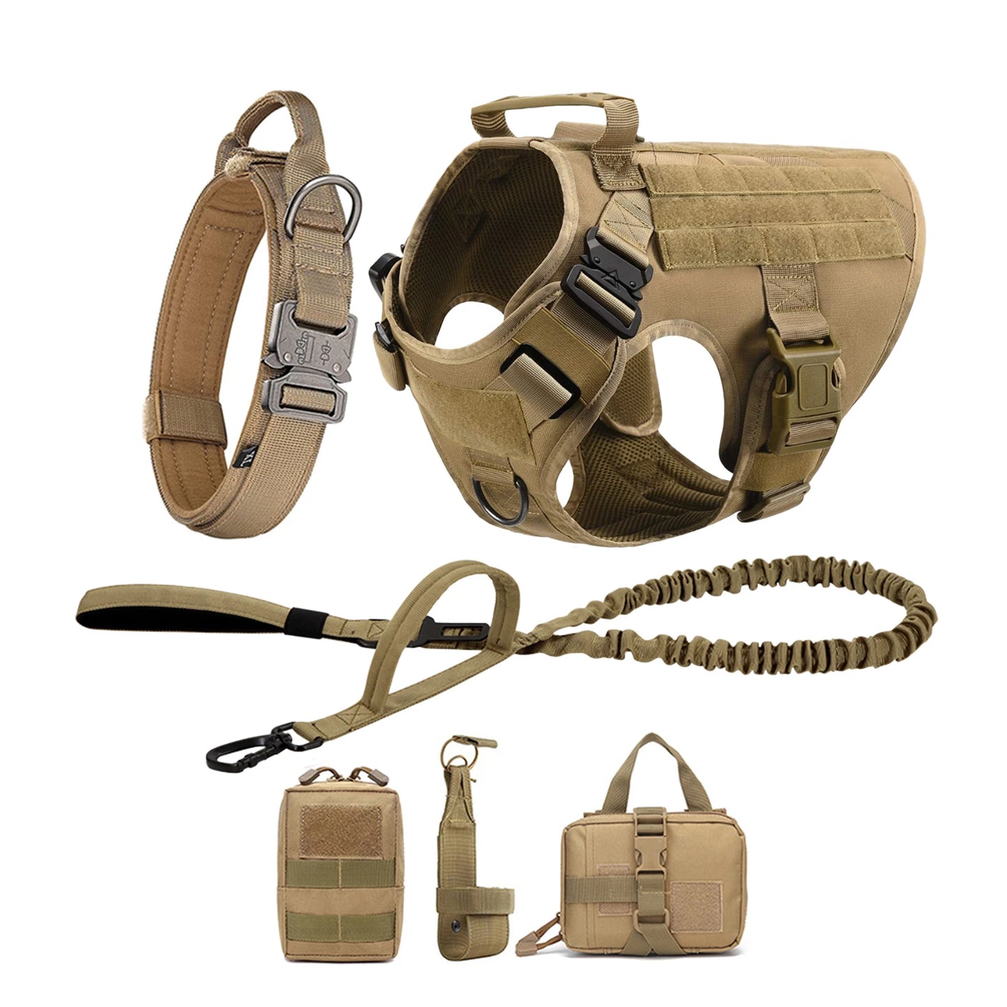 PETRAVEL Tactical Dog Harness With Molle Pouches For Dogs
