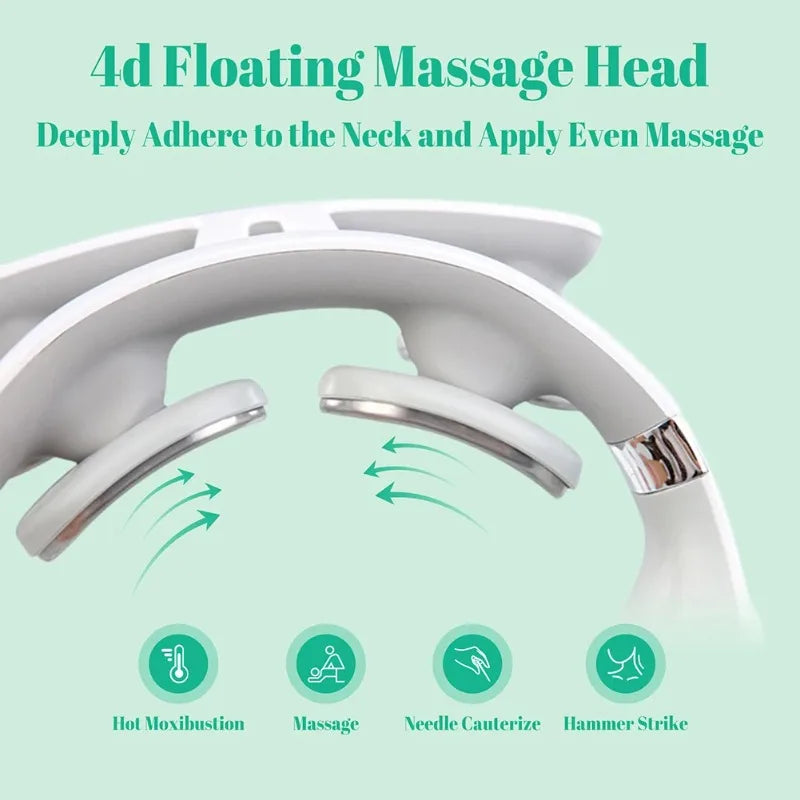 Four-Head USB Neck Massager With Heating And Breathing Light