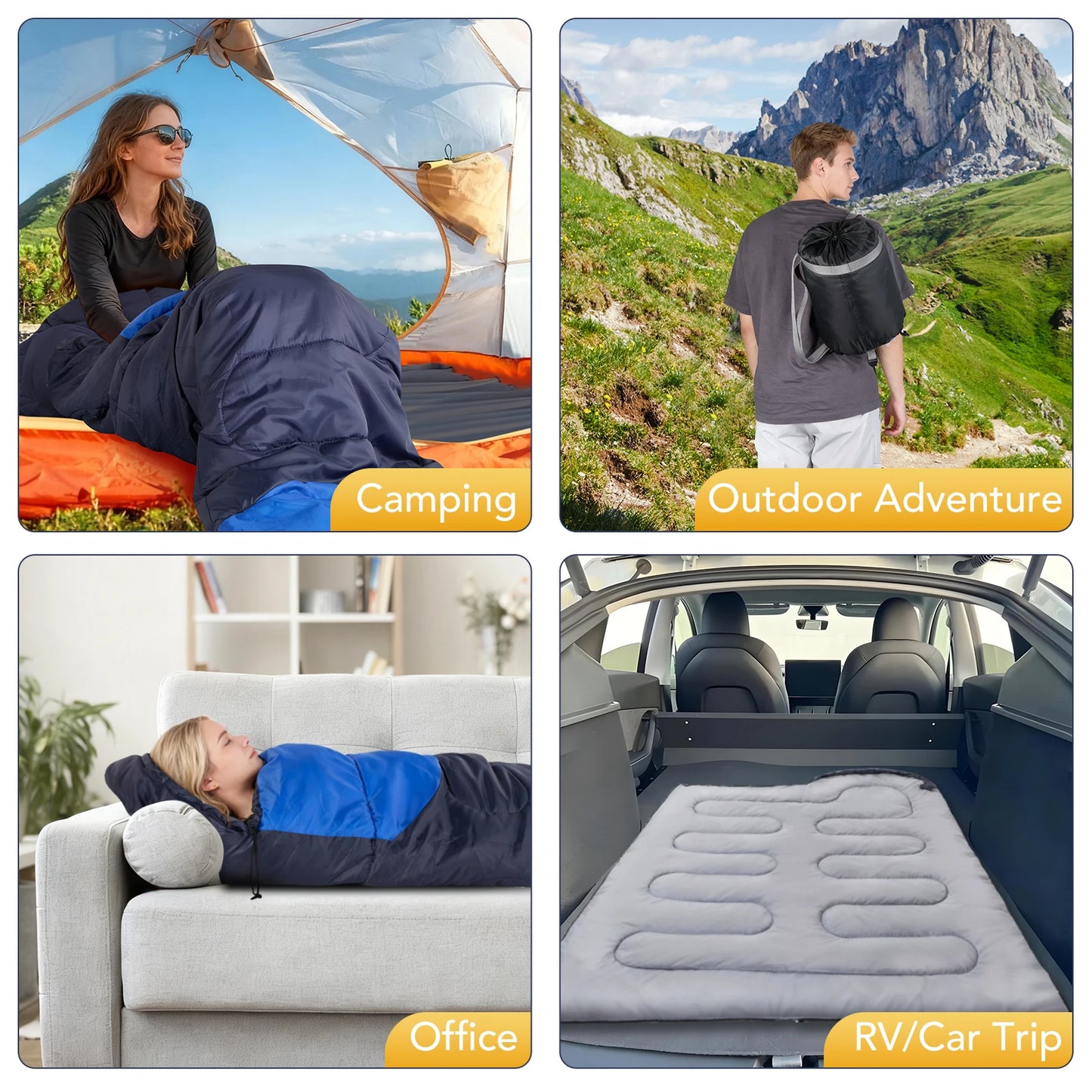 Ultralight Waterproof Windproof 4-Season Sleeping Bag With Compression Sack