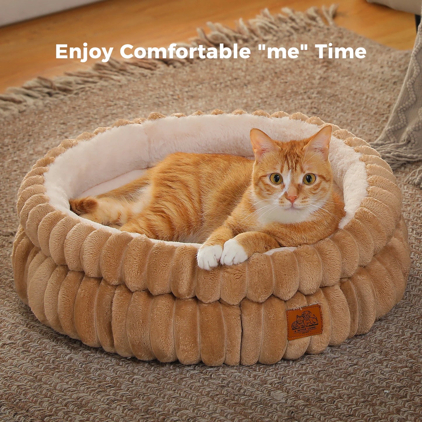 PAWZ Road Round Pet Bed for Dogs and Cats Washable