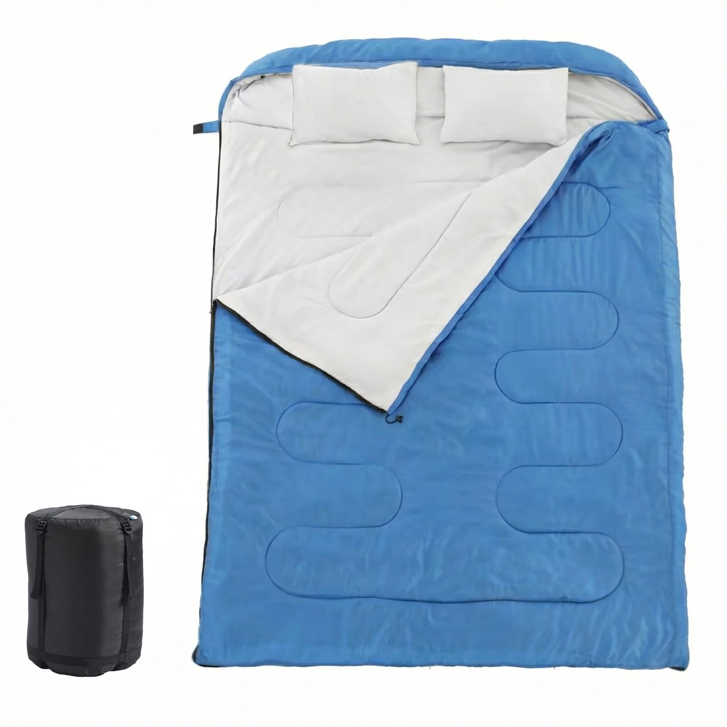 JHK Double Sleeping Bag With Pillow For Adults Three Season Lightweight