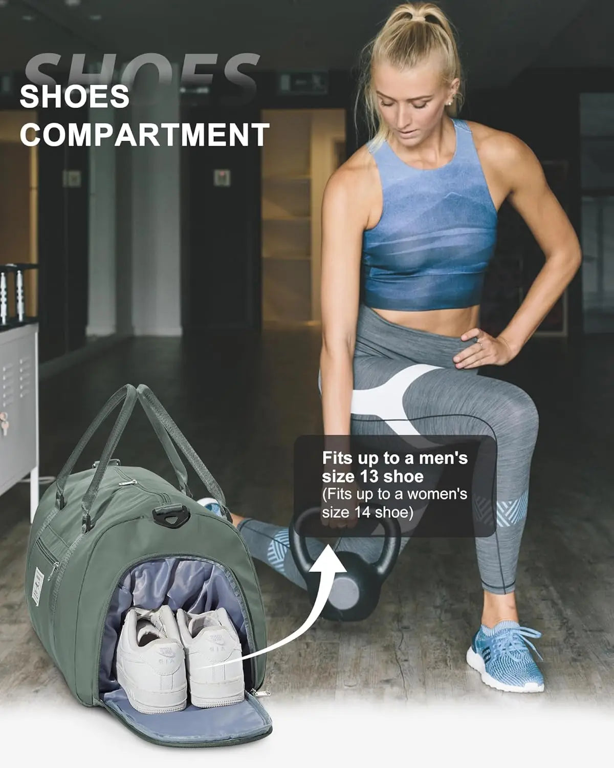 Canvas Women's Gym Bag And Travel Duffel Carry-On For Weekends