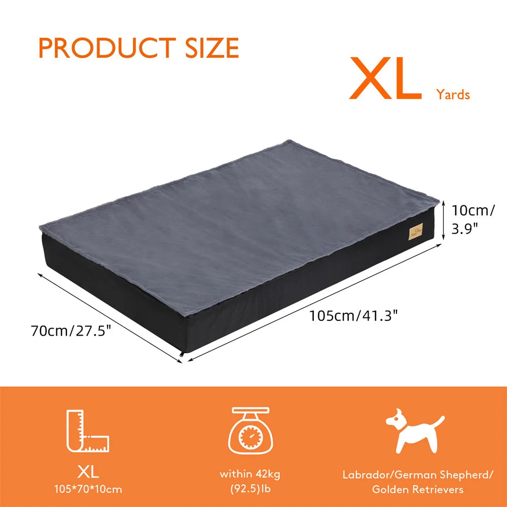 Borwart CN Large Orthopaedic Dog Bed Waterproof Cushion Indoor Outdoor 2 In 1