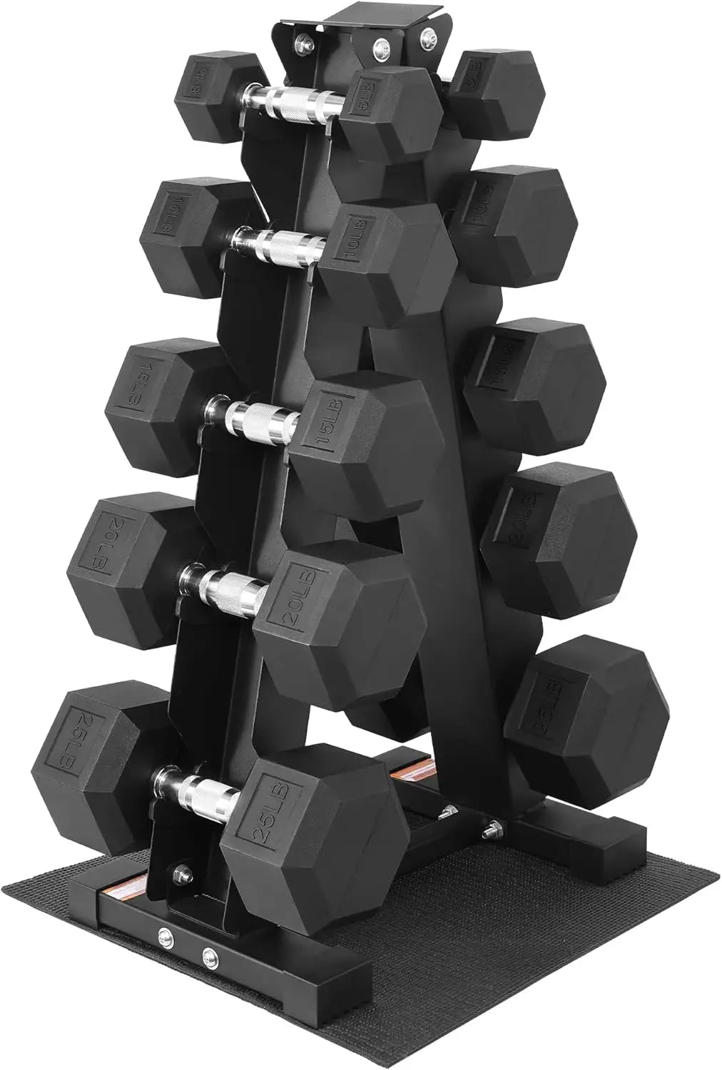 Rubber Coated Hex Dumbbell Set Rack With Anti Slip Grip