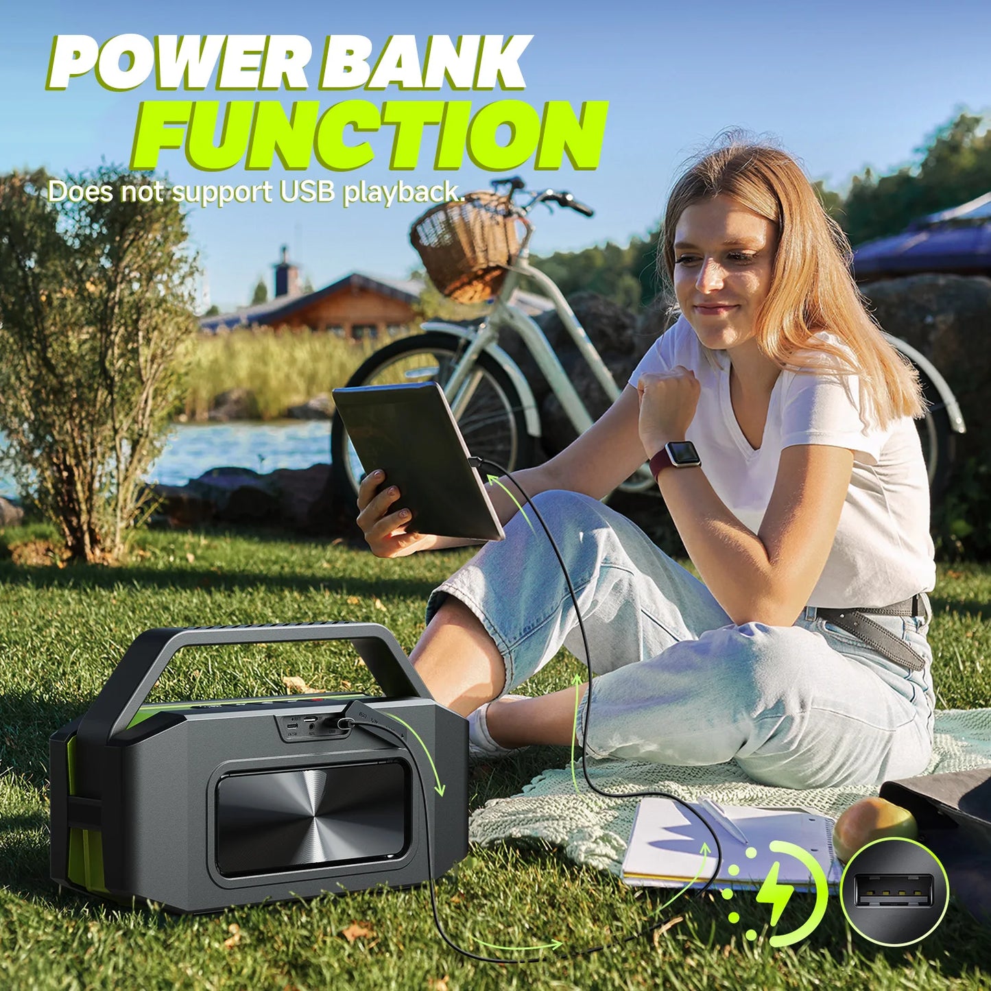 W-King D9-1 Bluetooth Speaker 100W Peak IPX6 Portable