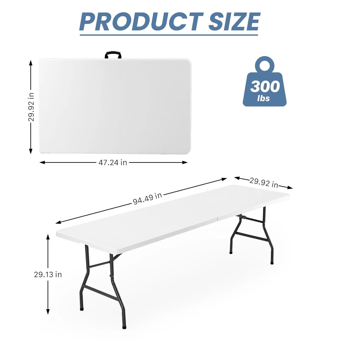 JHK Portable Folding Table With Carrying Handle And Safety Lock