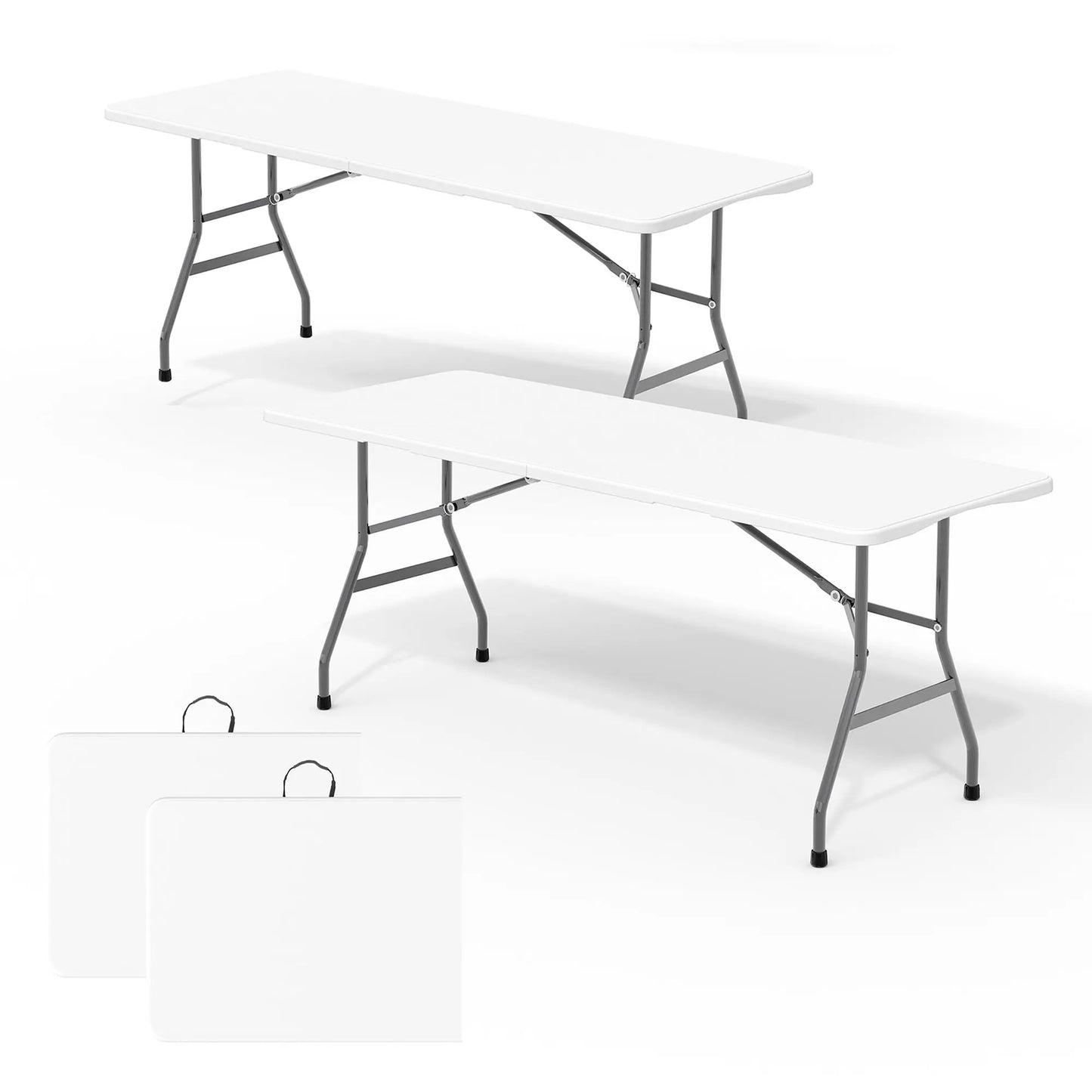 HiMISS 2 Pack Folding Tables Heavy Duty HDPE Outdoor Picnic