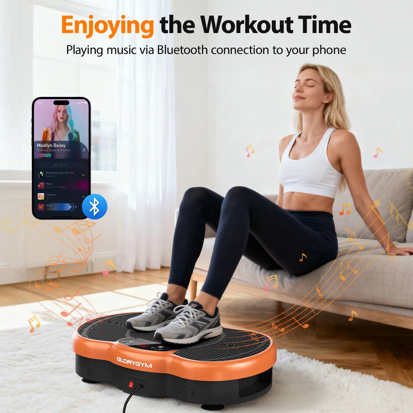 Vibration Plate Exercise Machine With Bluetooth And Remote Control