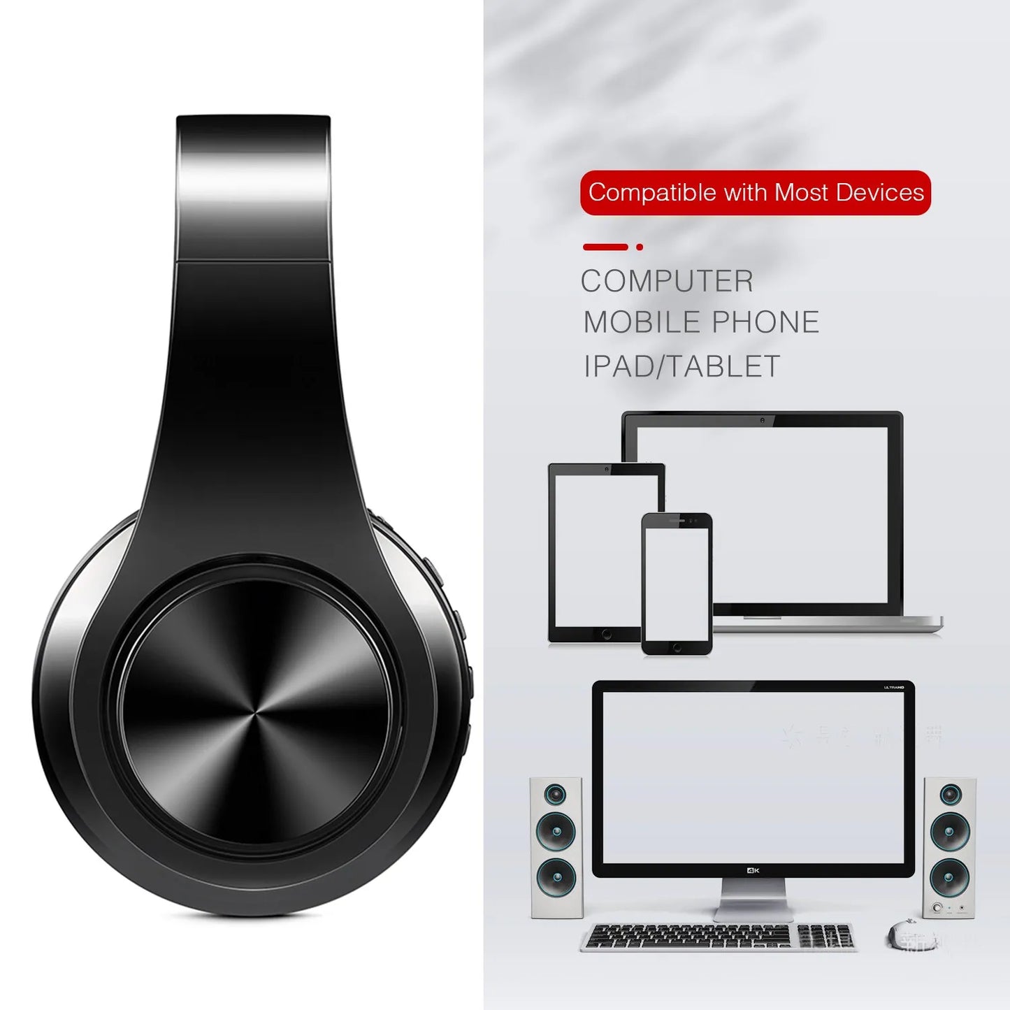 CATASSU Active Noise Canceling Wireless Bluetooth Headset with Mic