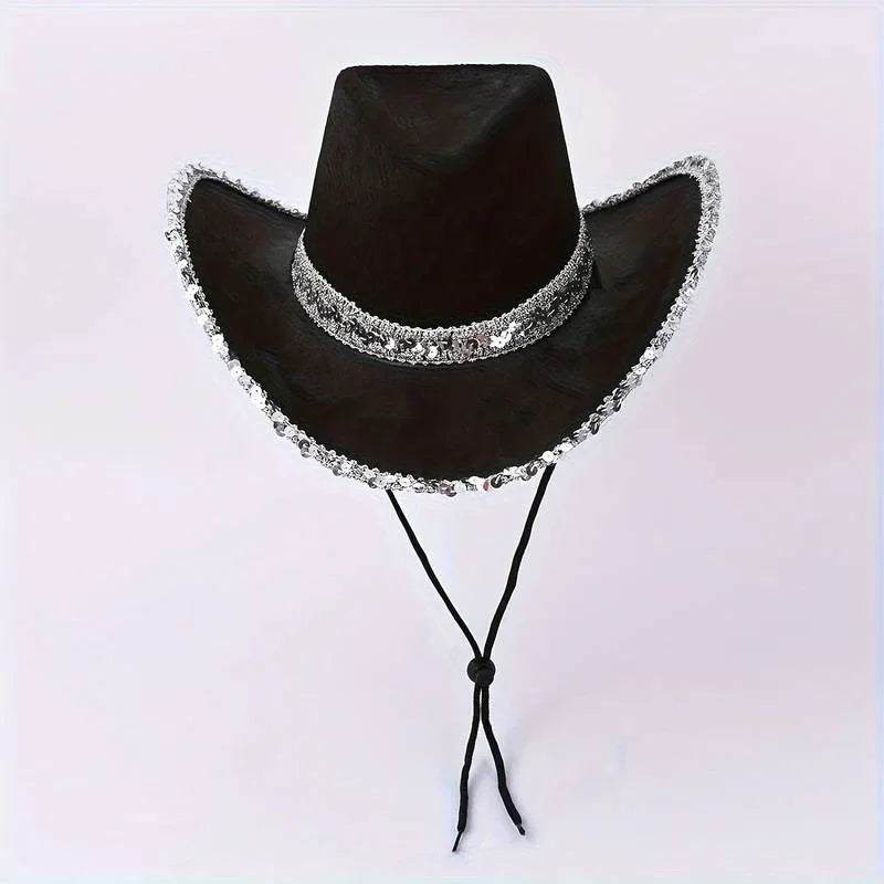 Women Sequin Glitter Party Fedora Hat Adjustable Fit