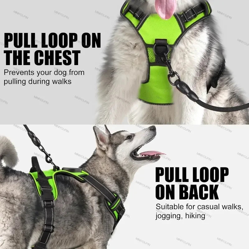 Rechargeable LED Luminous Dog Harness No Pull Adjustable Vest