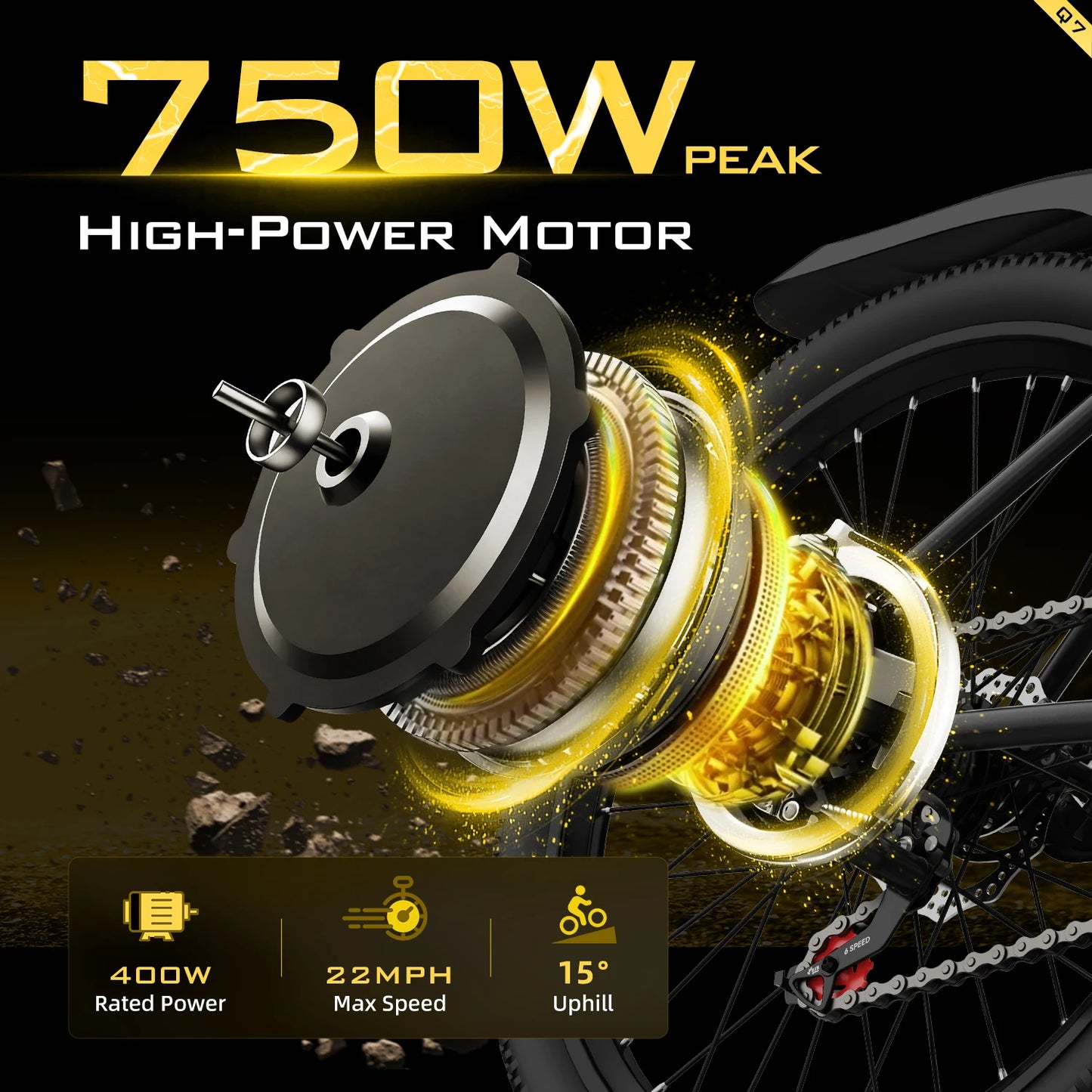 EOEOTWO Electric Mountain E-Bike Q7 750W Removable Battery