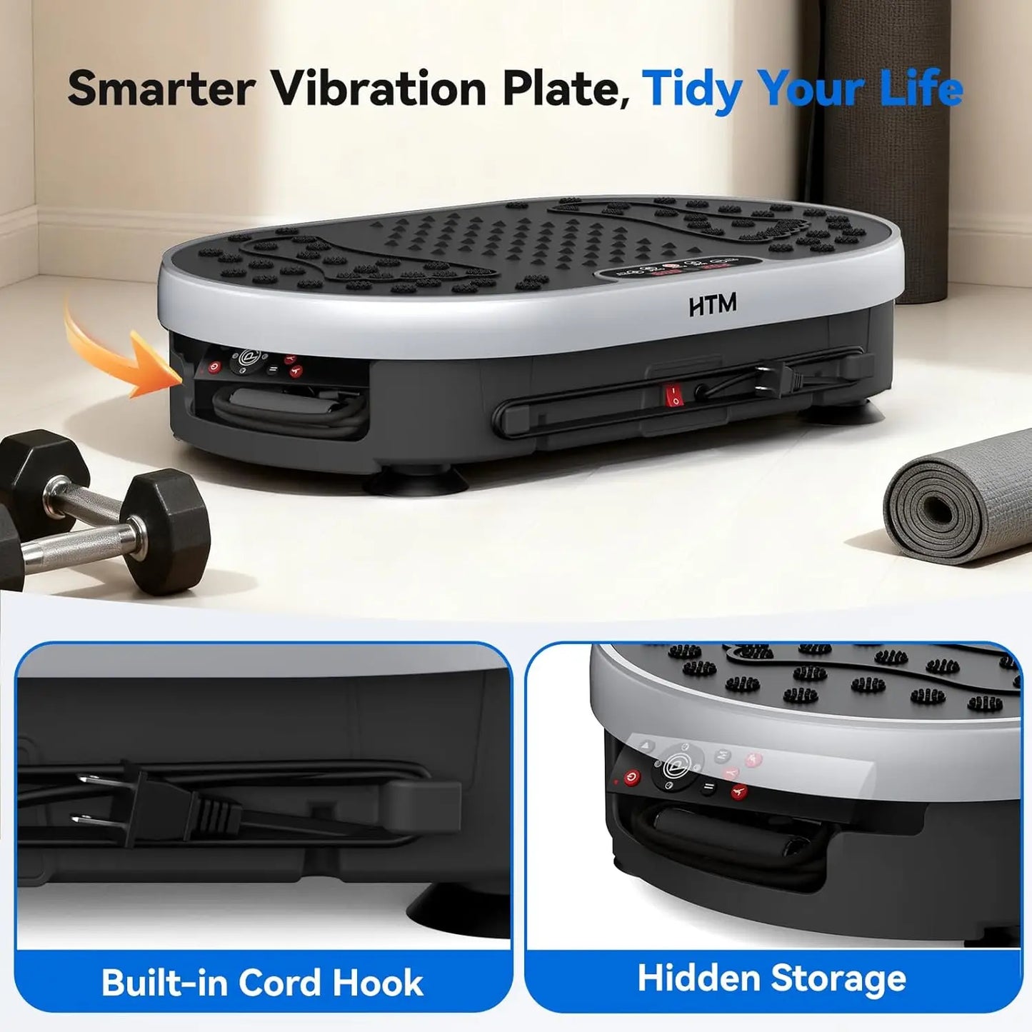 HTM Vibration Plate Exercise Machine With 120 Speeds 9 Presets