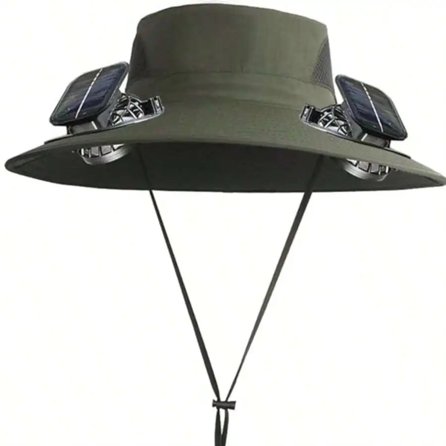 Solar Powered Sun Hat With Fan For Outdoor Hiking Camping