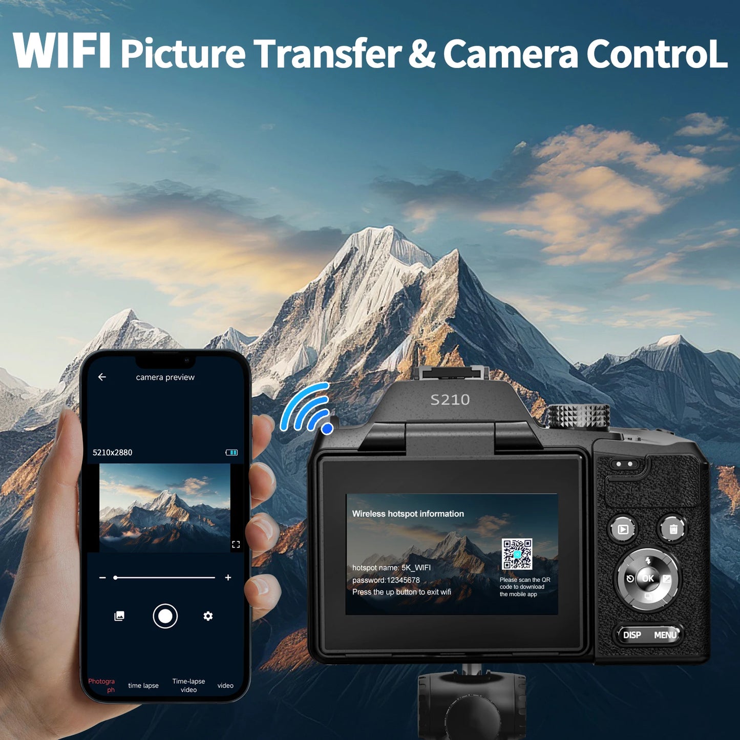 NBD 64MP Digital Camera With 16x Optical Zoom WiFi