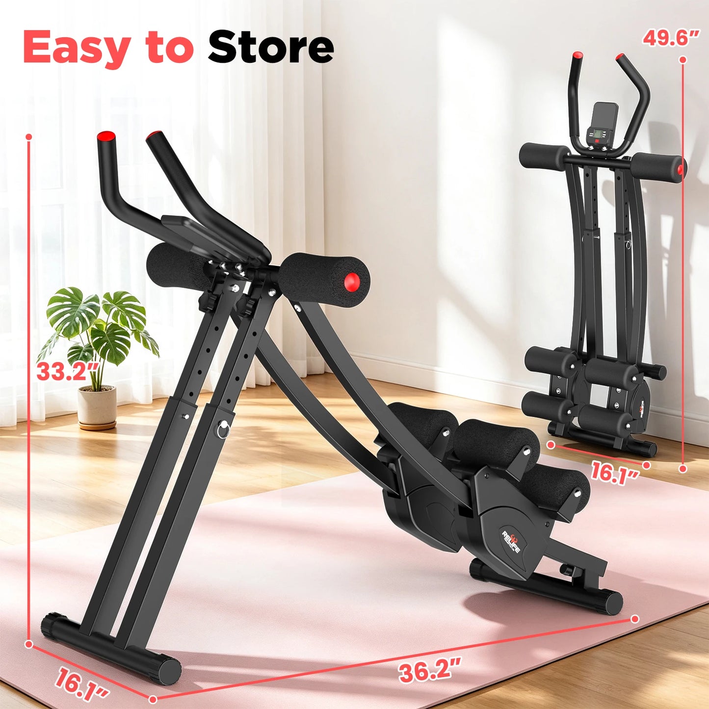 Relife Sports Dual Split Track Ab Machine Foldable Core Trainer