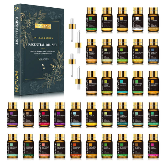 MAYJAM 35Piece Essential Oils Set For Diffusers And Humidifiers