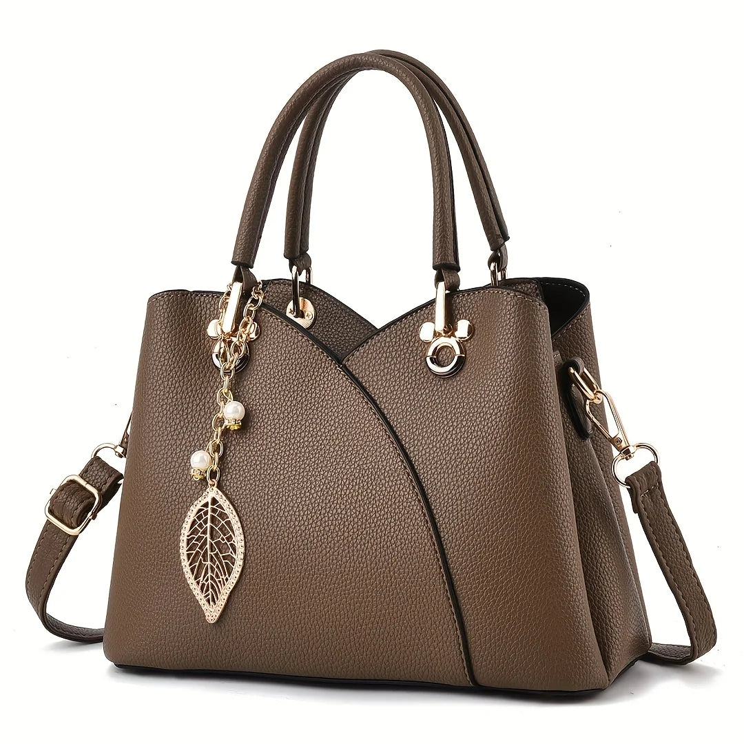 Lychee Patterned PU Leather Handbag For Women Everyday Use