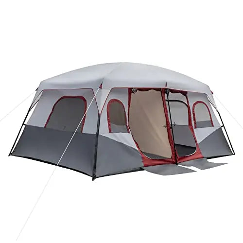 Cabin Tent With Two Doors Waterproof Windproof Family Camping Tent