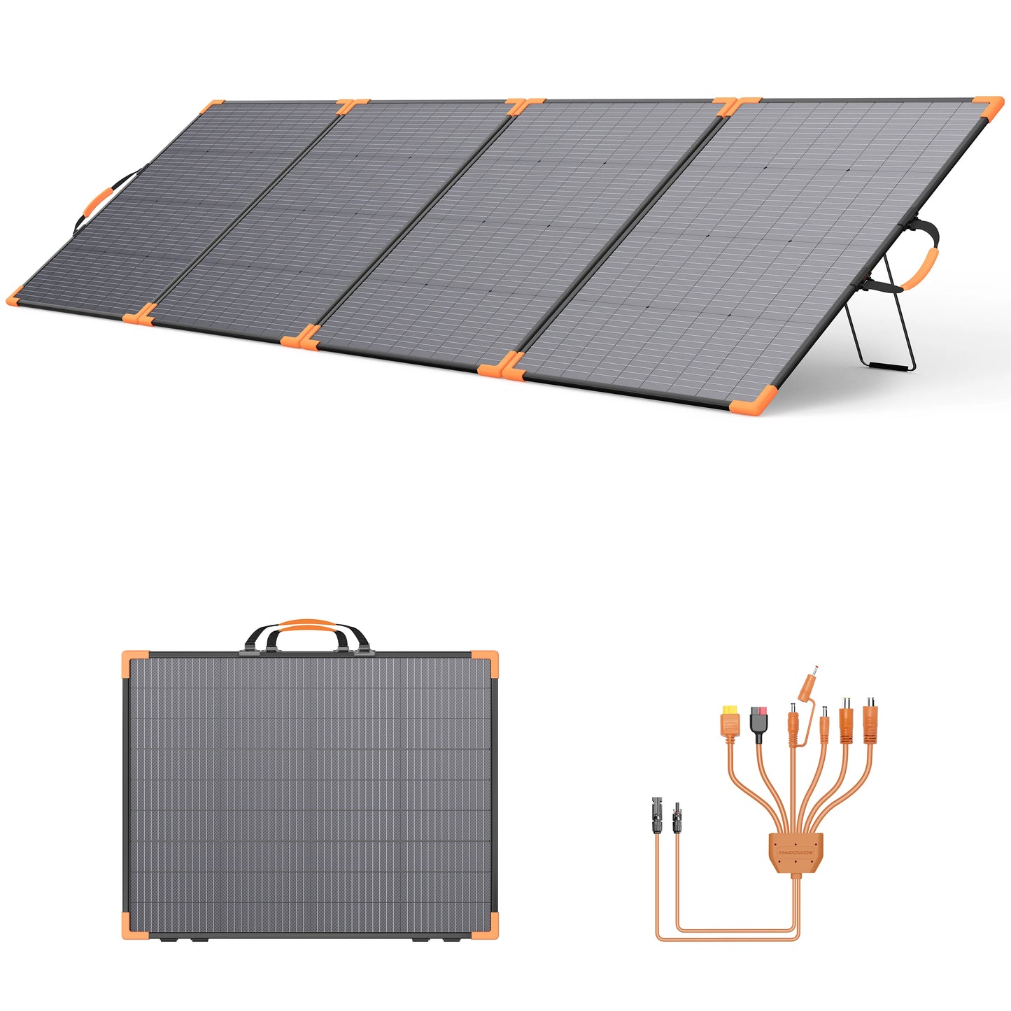 MHPOWOS Foldable Bifacial Solar Charger 200W IP68 For Camping