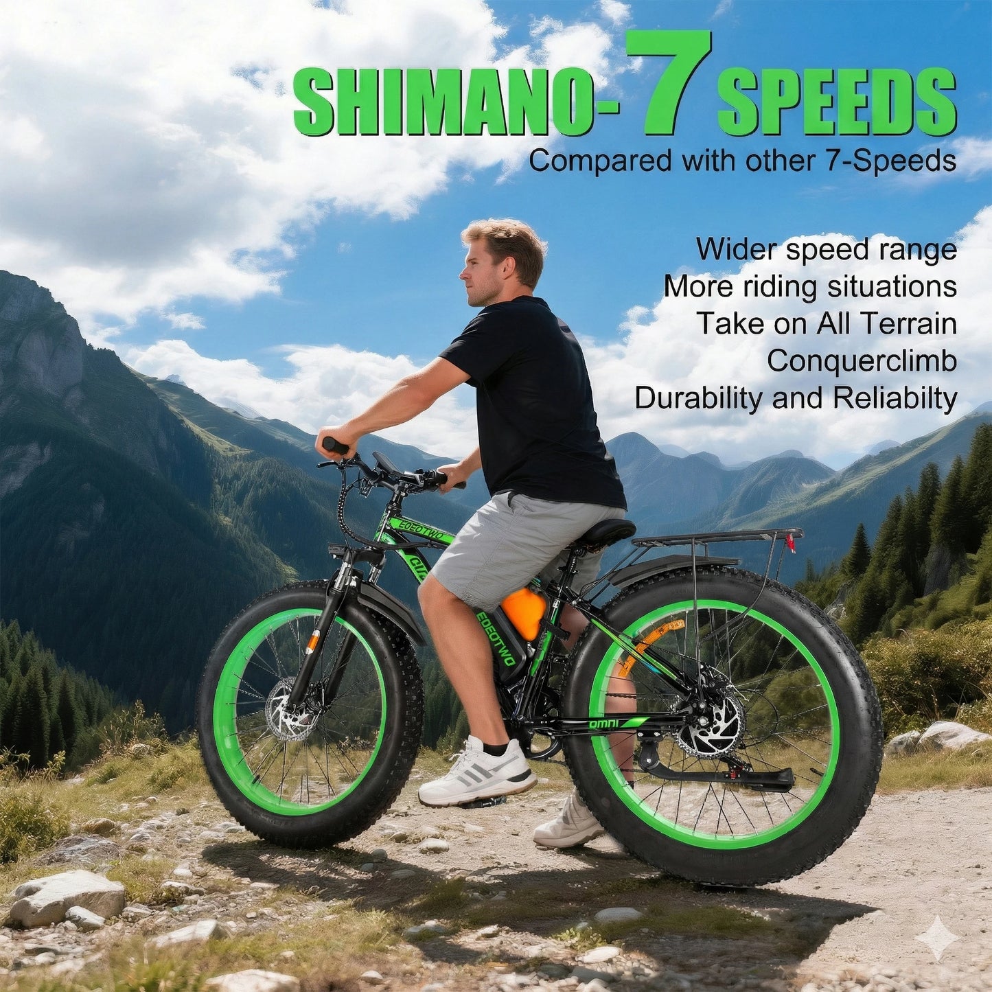 EOEOTWO Fat Tire Electric Bike For Adults 30 MPH 1000W