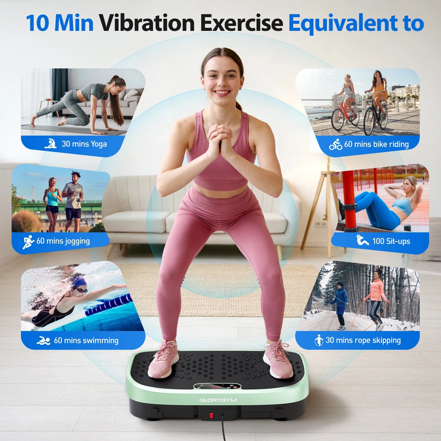 Vibration Plate Fat Burning Machine With High Speed Levels 330lbs