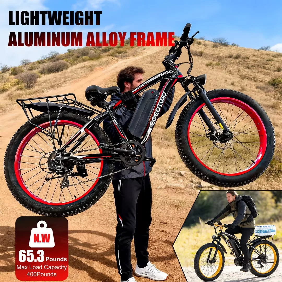 EOEOTWO 1500W Electric Fat Tire Bike 34MPH Off Road