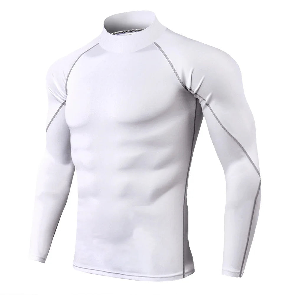 Men Quick Dry T Shirt Long Sleeve Compression Rash Guard