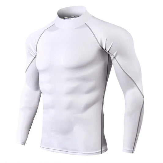 Men Quick Dry T Shirt Long Sleeve Compression Rash Guard