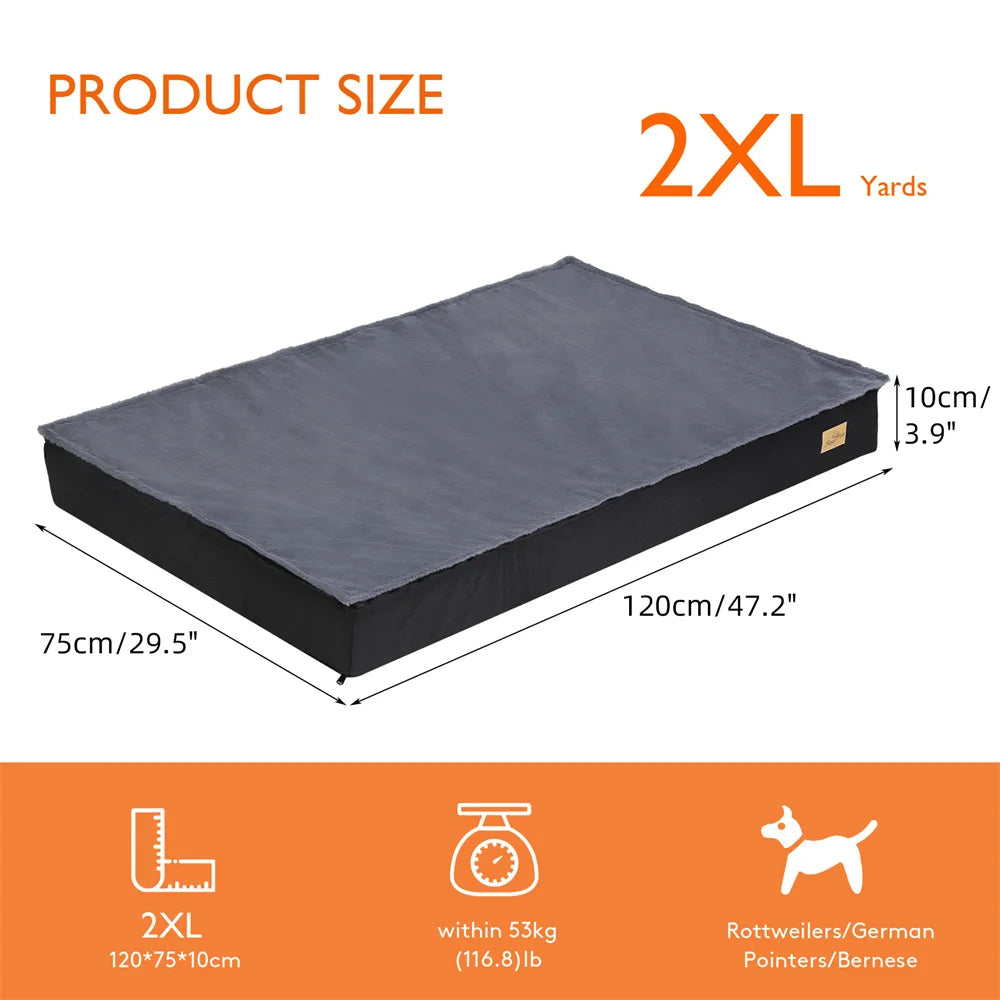 Borwart CN Large Orthopaedic Dog Bed Waterproof Cushion Indoor Outdoor 2 In 1