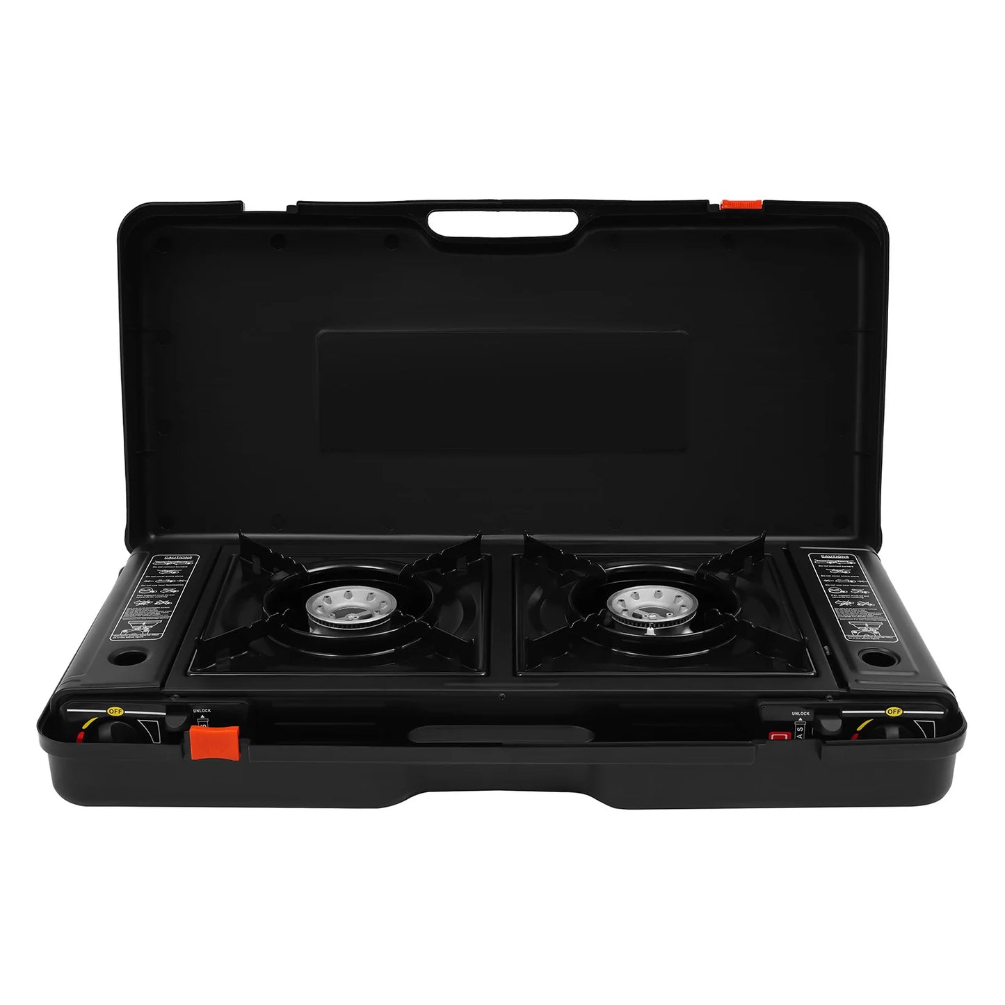 Gas Camping Stove And Grill Pan Set 2500W 2-Burner Outdoor