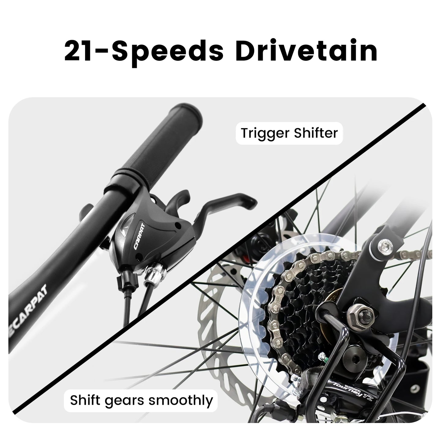 Ecarpat Full Suspension Mountain Bike 21-Speed Disc Brakes Unisex