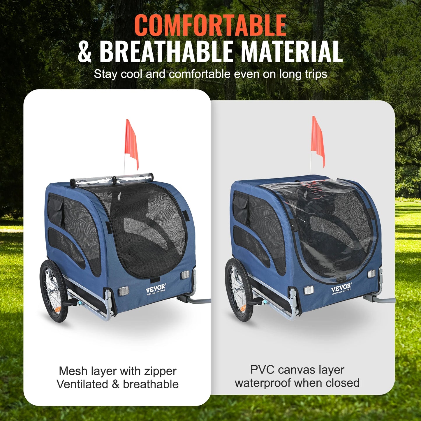SucceBuy 100 Pound Dog Bike Trailer Carrier With Coupler Reflectors