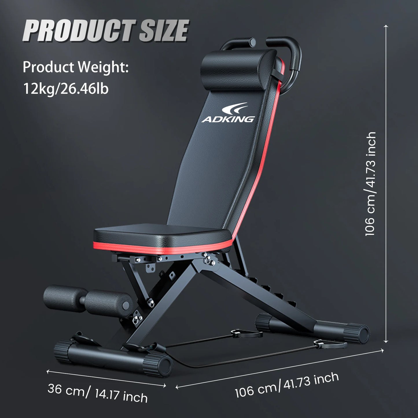 Adjustable Weight Bench With Folding Incline Decline For Home Gym