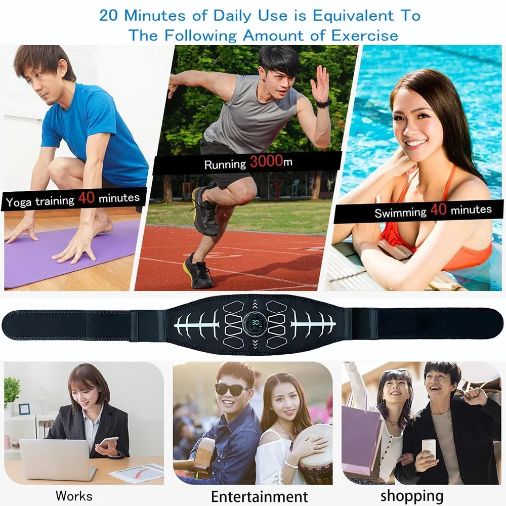 Brangdy Electronic Abdominal Toning Belt EMS Muscle Stimulator