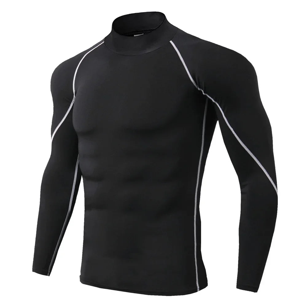 Men Quick Dry T Shirt Long Sleeve Compression Rash Guard
