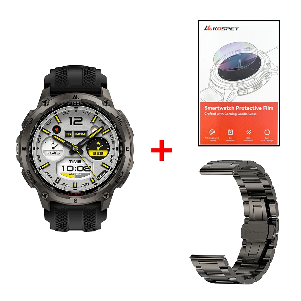 KOSPET Tank T4 Smart Watch GPS 10ATM Waterproof Heart Rate