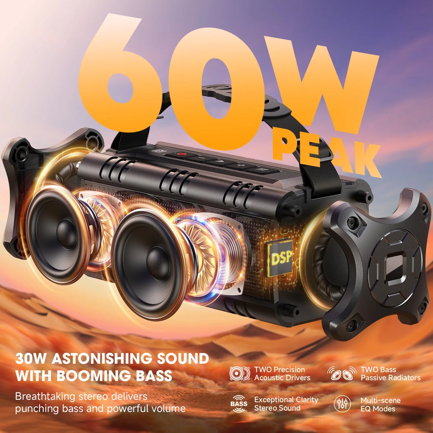 W-King D8mini-1 Bluetooth Speaker 30W Portable Outdoor Waterproof