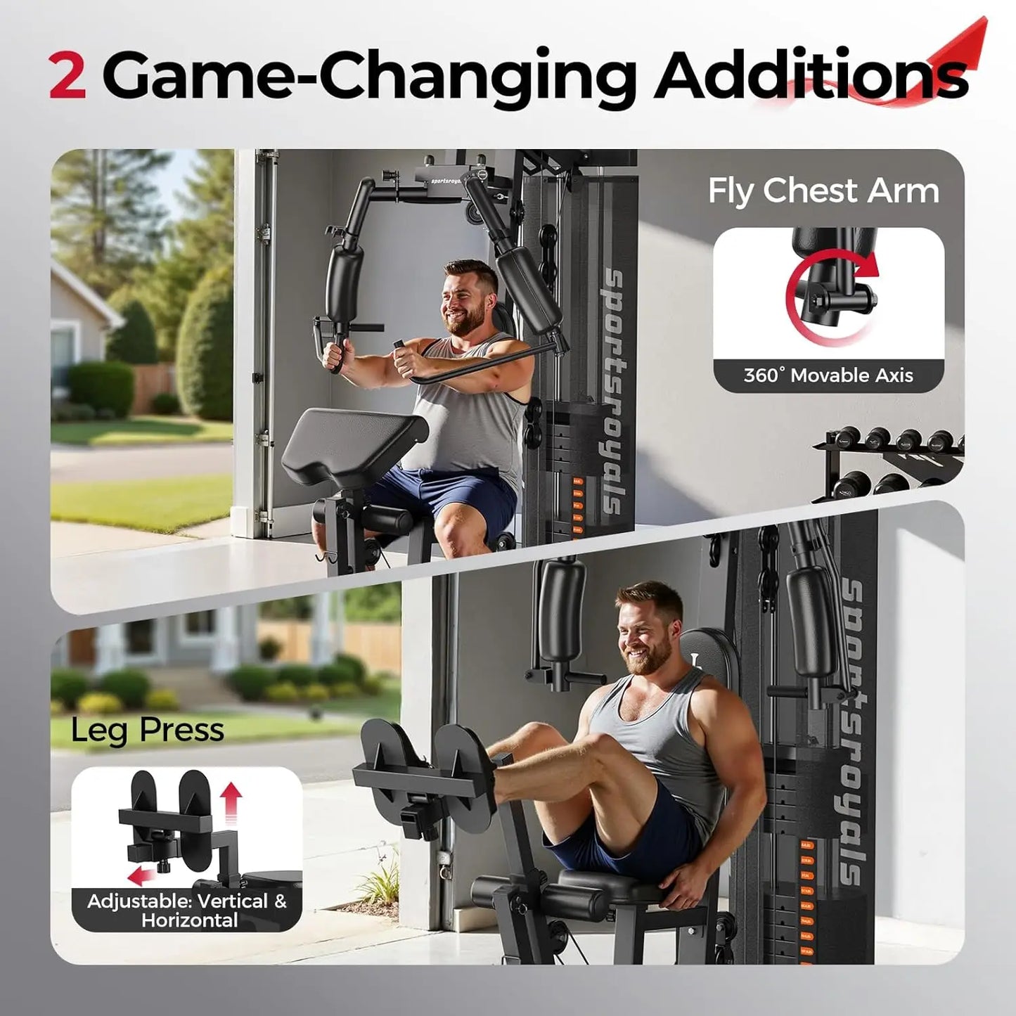 FED Fitness Home Gym Equipment 150LBS Weight Stack Pulley System
